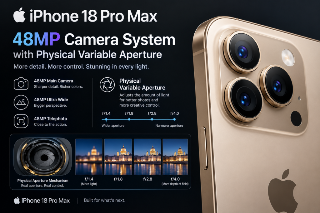 48MP Camera System with Physical Variable Aperture
